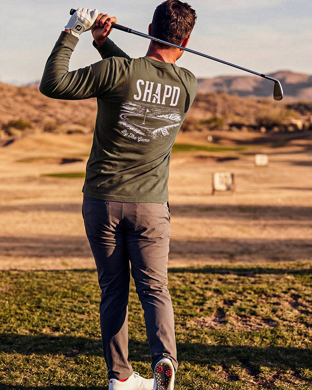 'SHAPD By The Game' Military Green Long-Sleeve Graphic Crew