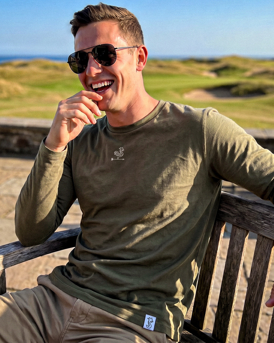 'SHAPD By The Game' Military Green Long-Sleeve Graphic Crew